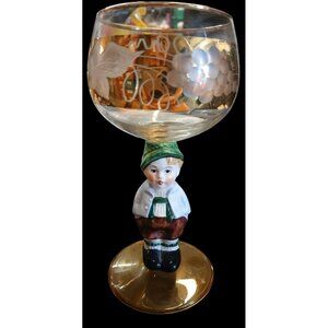 Vintage Goebel Cordial Wine Glass German Handpainted Stemware CH01 N